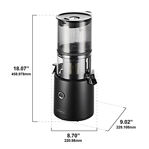 Omega Effortless Batch Cold Press Juicer - Hands Free Vegetable and Fruit Masticating Juicer Machine with 68-oz. capacity, Extra Large Hopper No-Prep whole recipe juicing, Easy Clean, 150-Watts, Black