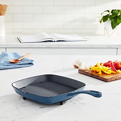 Cuisinart , 9.25" Square Grill Pan, Enameled Provencial Blue