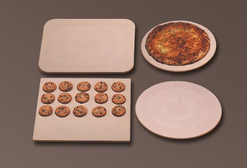 American Metalcraft Ceramic Pizza Stone, 15" L x 12" W x 3⁄8" H,Cream