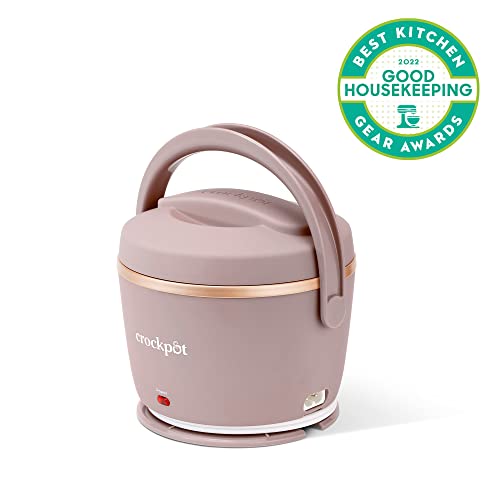 Crock-Pot 20oz Portable Electric Food Warmer, Personal Lunch Box Keeps Food Spill-Free & Warm, Ideal for Travel, Work, School, Car, On-the-Go, Dishwasher-Safe, Giftable, Blush Pink