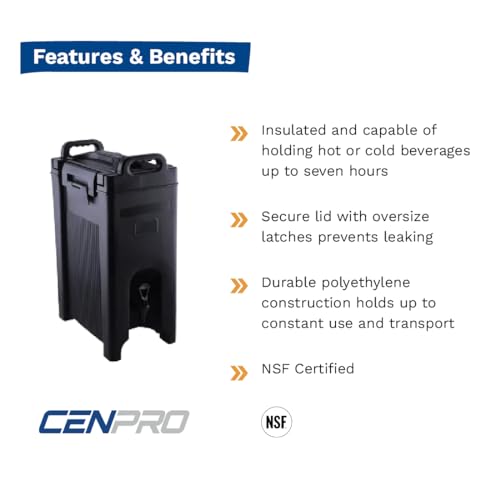 CenPro Beverage Dispenser 5-Gallon Insulated Hot and Cold Server