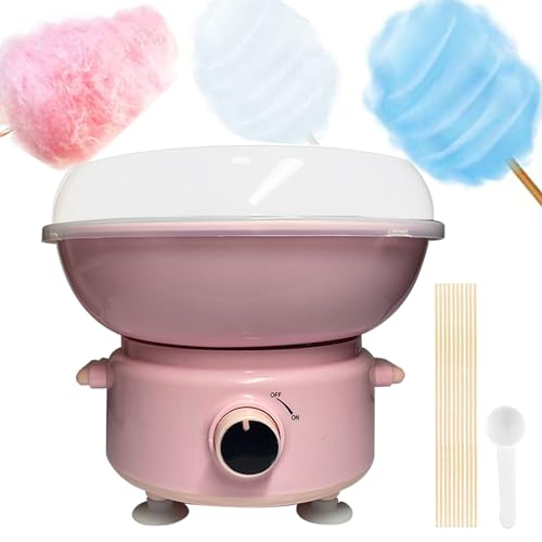 Cotton Candy Machine, Mini Cotton Candy Maker for Kids, Candy Maker for Christmas Gift, Home, Birthday Family Party, Includes 20 Cotton Candy Sticks & Sugar Scoop (Pink)