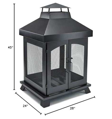 Endless Summer 45" Wood Burning Steel Outdoor Fireplace