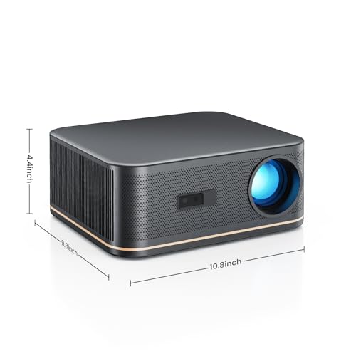 2000 ANSI 4K Decoding Projector with WiFi and Bluetooth, HAPPRUN Movie Home Theater with Auto Focus, 300'' Display for Indoor/Outdoor, Smart Proyector Compatible with Phone/TV Stick/PC/PS5