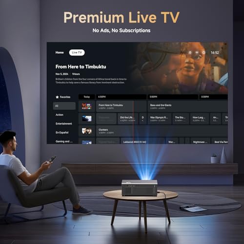 4K Projector with Built-in Apps, 1500ANSI Auto Focus&6D Keystone Dolby Audio Kogata Smart Projector with WiFi 6 Bluetooth Outdoor Movie Proyector for Home Theater HDR10+ UPGRADE