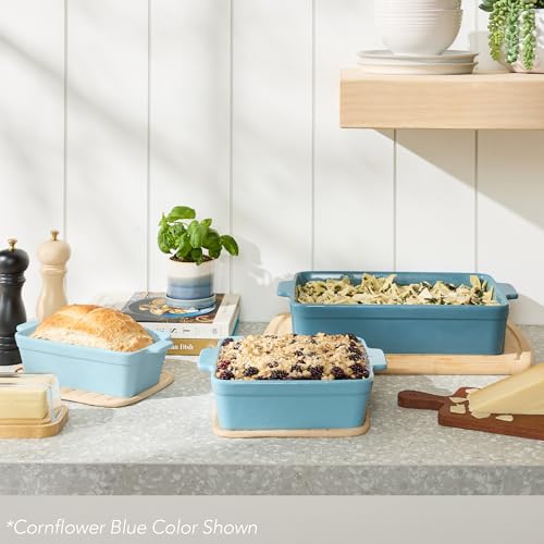 Best Choice Products 3-Piece Ceramic Bakeware Set, Stoneware Baking Dishes, Porcelain Casserole Bakeware Dishes, Serving Dishes - 9x12 Casserole, Loaf Pan, 8x8 Baking Dish - Sage Green
