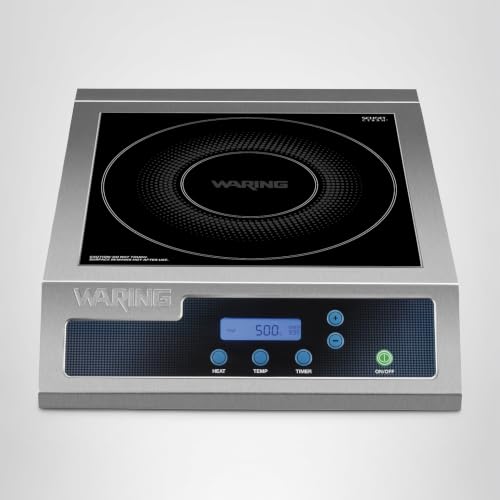Waring Commercial Induction Burner, 11 x 11 Schott Ceramic Glass, for Professional Countertop Cooking and Catering, WIH400X