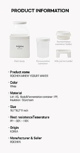 ROICHEN MINEW YOGURT MAKER, HOME MADE YOGURT, MADE IN KOREA, NON ELECTRIC, EASY YOGURT MAKING