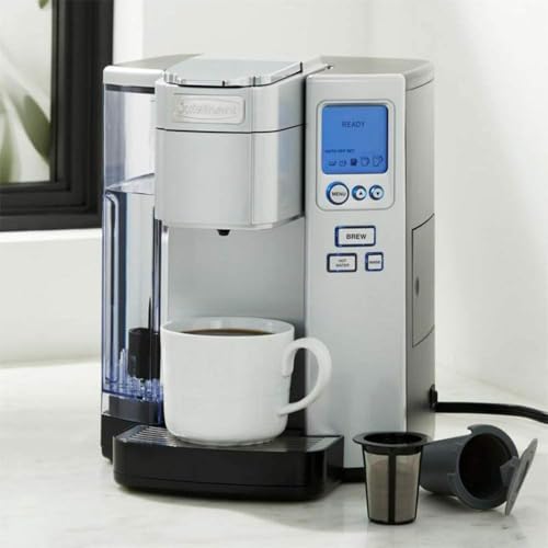 Cuisinart Coffee Maker, Single Serve 72-Ounce Reservoir Pod Coffee Machine, Programmable Brewing & Hot Water Dispenser, 5 Cup-Size Settings, Stainless Steel, SS-10P1, Silver