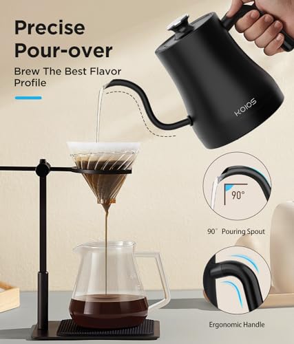 KOIOS Gooseneck Electric Kettle, ±1℉ Temp Control, Mute Mode, 4H Keep Warm