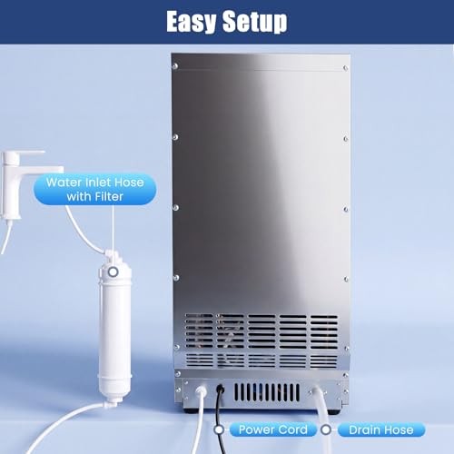 COSTWAY Commercial Ice Maker Machine 110LBS/24H, 36 Cubes in 13 Mins