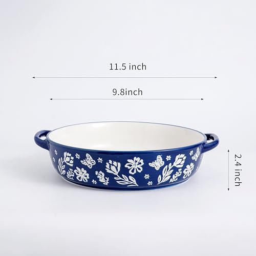 Wisenvoy Pie Pan Ceramic Pie Dish 9.8 Inches Pie Plate Porcelain Deep Dish Pie Pan Non-Stick Pie Pans