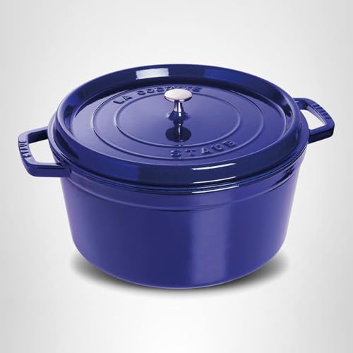 Staub Cast Iron 9-qt Round Cocotte - Dark Blue