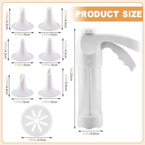 Cookie Press Gun, Icing Gun Kit with 12 Cookie Discs and 6 Piping Tips, Biscuit Maker Machine for DIY cake Maker Decorating Baking Supplies(White)