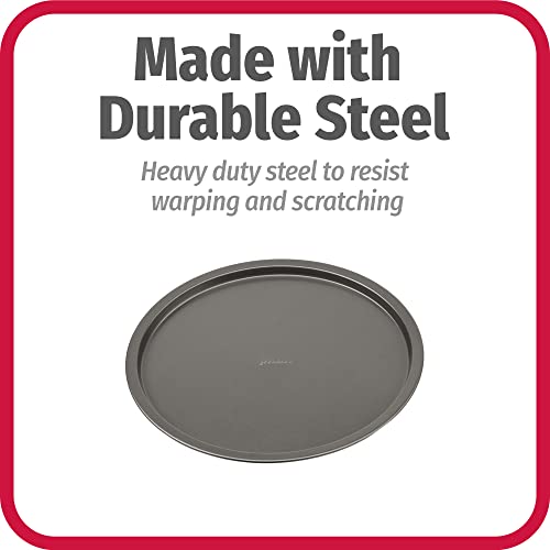 GoodCook Set of 4 Nonstick Steel 10 Inch Personal Pizza Pans Set, Gray