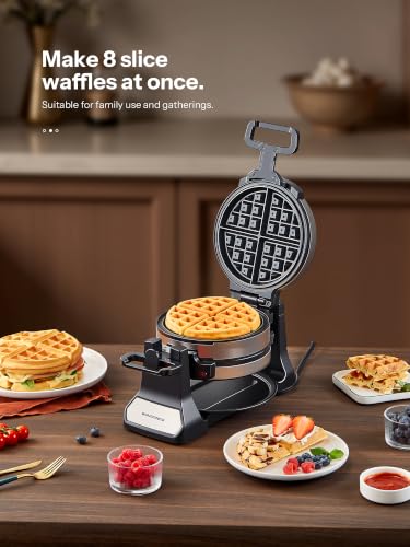 Winpper Double Belgian Waffle Maker, 1400W Rotating Flip Waffle Iron