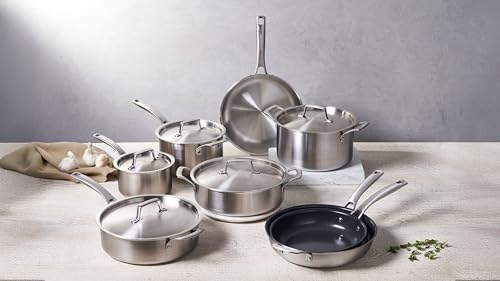Le Creuset Essential Stainless Steel 13 Piece Cookware Set