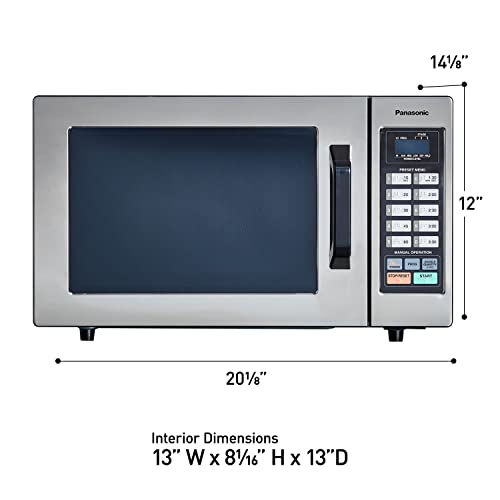 Panasonic NE-1054F Compact Light-Duty Countertop Commercial Microwave Oven with 10 Programmable Memory and Touch Screen Control, Countertop Microwave Oven, 1000W, 0.8 Cu. Ft, Stainless Steel
