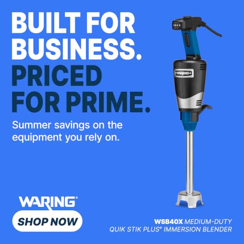 Waring Commercial Quik Stix Plus Immersion Blender, Variable Speed, 10 in Removable Shaft, for Professional Hand Blender for Kitchens & Restaurants, WSB40X