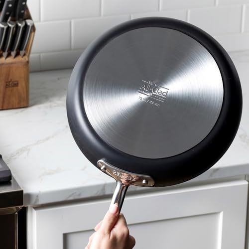 All-Clad HA1 Expert Hard Anodized Nonstick Sauté Pan with Lid (4 Qt, 12") Dishwasher-Friendly, Oven-Safe Up to 500°F & Compatible with All Stovetops (Gas, Electric & Induction) - Black
