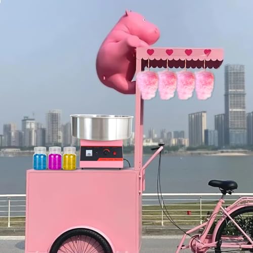 Commercial Cotton Candy Machine, Electric Floss Maker With Stainless Steel Bowl, For Home Party Carnival,pink