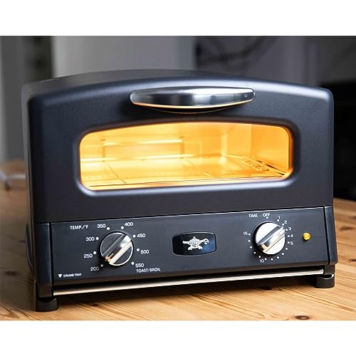 HeatMate Countertop Toaster Oven, Compact Kitchen Appliance with Graphite Heating Technology, Black