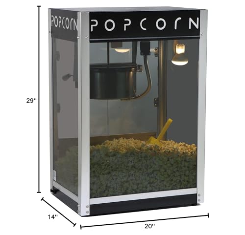 Paragon Contempo Pop 8 Ounce Popcorn Machine for Professional Concessionaires Requiring Commercial Quality High Output Popcorn Equipment, Black and Chrome