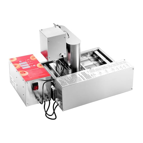Happybuy Commercial Automatic Donuts Machine: 4-Row, High-Powered Doughnut Maker! Produces 240 PCS/HOUR. Equipped with Intelligent Control and Made of Stainless Steel