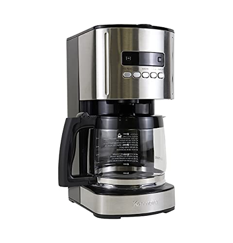 Koolatron Kenmore Drip Coffee Maker - 12 Cup Programmable Cafe Machine With Glass Pot, Regular & Bold Brew, Auto Shut Off Large Water Reservoir, Reusable Filter, Kitchen Appliances, Black
