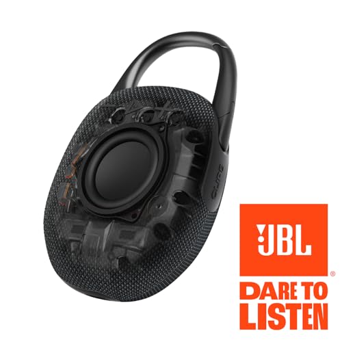 JBL Clip 5 - Ultra-Portable, Waterproof & Dustproof Bluetooth Speaker, Big JBL Pro Sound with Punchy bass, Integrated Carabiner, Up to 12 Hours of Play, Made in Part with Recycled Materials (Black)