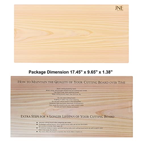 Hinoki Cypress Reversible Wood Cutting Board, 17.3" x 9.5" x1", Chopping Board, Butcher Board, Serving Board, Solid Single Piece, No Joint, No Glue | Holiday Gift