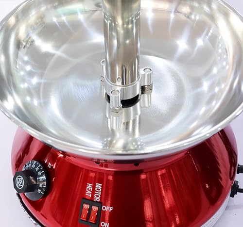 Electric Home Chocolate Fountain Machine with Detachable Parts, Stainless Steel Faucet Model Chocolate Waterfall Machine for Parties - Melts Cheese, Queso, Candy(Red)