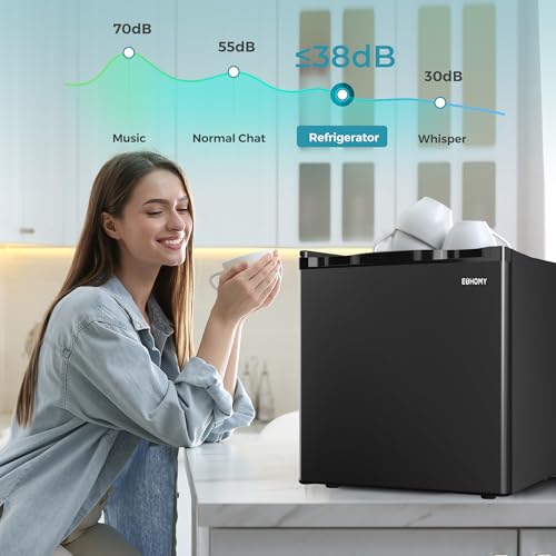 EUHOMY 1.7 Cu.Ft Mini Fridge, Compact Refrigerator for Dorm, Black