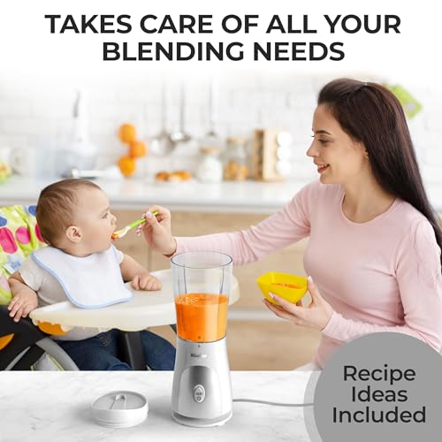 Mueller Heavy-Duty Personal Blender for Shakes and Smoothies with a 15 Oz Travel Cup and Lid, Juices, Baby Food, Portable Blender & Food Processor, White