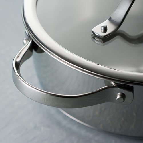 Tramontina Tempo Tri-Ply Base Stainless Steel 10-Piece Cookware Set with Glass Lids, Pots and Pans Kitchen Set, Induction-Ready, Oven-Safe, Dishwasher-Safe
