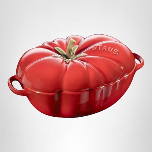 Staub Ceramic 16-oz Petite Tomato mini Cocotte, baking dish, no stovetop save - Cherry