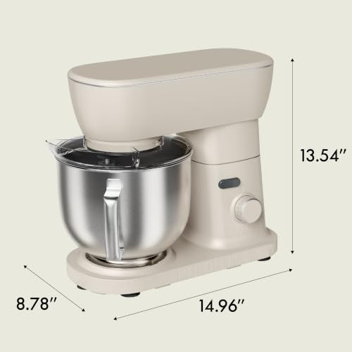 bella STIR 5.3Qt Tilt-Head Stand Mixer, 12-Speed Countertop Mixer, Oatmilk