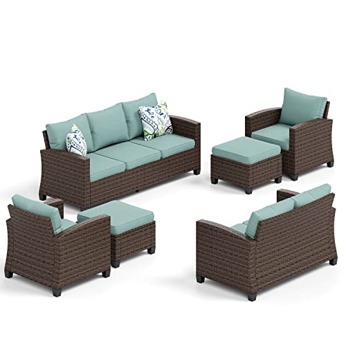 HERA'S HOUSE Wicker Patio Furniture Set,Outdoor Sectional Conversation Set
