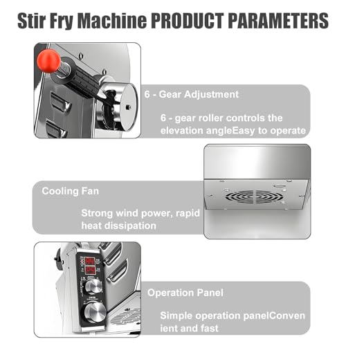 Commercial Stir Fry Machine with Auto-Tilting Drum and Electromagnetic Heat for High-Volume Cooking Without Manual Flipping
