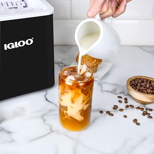 Igloo Ice Maker Countertop, Portable Ice Maker with Handle, 26lbs, Black