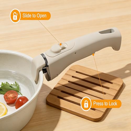 23-Piece Pots and Pans Set,Kitchen Nonstick Cookware Sets, White Granite Induction Cookware Nonstick Cooking Set with Frying Pans & Saucepans