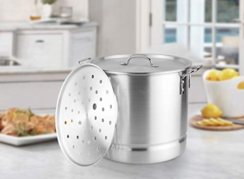 Kitchen Sense Aluminum Stock Pot with Steamer 16 quart (4 gallon)