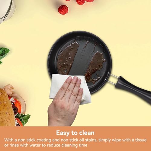 KOMBABE Pink Mini Cast Iron Skillet with Lid - 6 Inch Small Frying Pan for Eggs, Pancakes, Single Serving Cooking | Nonstick & Easy to Clean