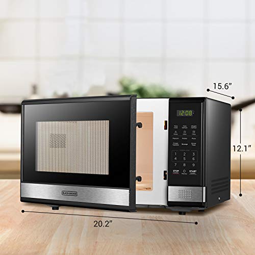 BLACK+DECKER Microwave Oven Countertop, 1.1 Cu.Ft, 1000W, Stainless Steel