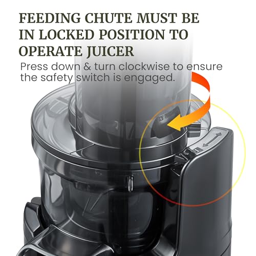 Elite Gourmet EJX600 Mini Compact Small Space-Saving Masticating Slow Juicer Cold Press Juice Extractor, Nutrient and Vitamin Dense, BPA-Free Tritan, Easy to Clean, 16 oz Juice Cup, Charcoal Grey