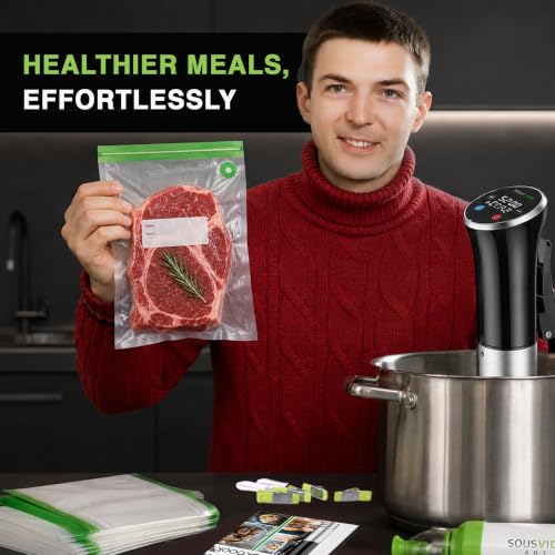 Sous Vide Cooker 1000W | Digital Sous Vide Machine with 30 Vacuum Seal Bags