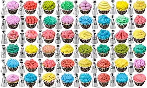 Cake Decorating Supplies Kit, 206 PCS Baking Set for Beginners With Cake Turntable Stand Rotating Turntable,Russian Piping Tips Set, Cake Baking Supplies for Cake Lovers
