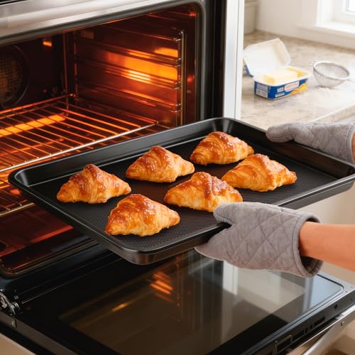 Fire More 10-Piece Nonstick Baking Pan Set, 0.8MM Thick Stackable Bakeware Sets Including Cookie Sheets for Baking, Cooling Rack, Muffin Pan, Cake Pan, Pizza Pan, Loaf Pan