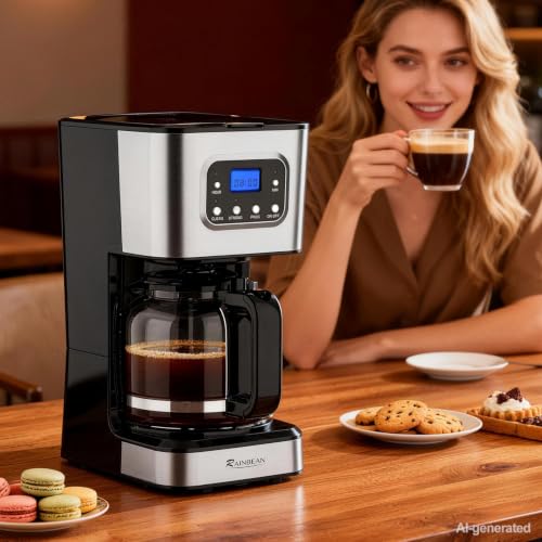 10-Cup Programmable Coffee Maker,Drip Coffee Machine for Home and Office