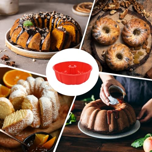 PADELE 2 Pack Silicone Cake Pan Nonstick,10 Inch, Silicone Cake Molds,Pound Cake Pan, Baking Cake Pan for Jello,Gelatin,Cake,Brownie and Bread(Pink+Blue)